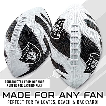 Franklin Sports NFL Team Footballs - Rubber Youth Mini Balls for All Teams - Kids 8.5" Football + Air Pump Sets - Official NFL Licensed - style: Las Vegas Raiders