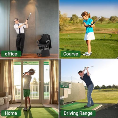 5-in-1 Retractable Golf Swing Trainer, Training Aid with Grip Trainer, Swing Mechanics for Beginners & Tempo Training for Advanced, Click Feedback, Arm Connection, Right/Left-Handed, Indoor/Outdoor - style: Right-Handed Golf Swing Trainer