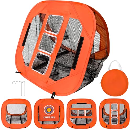 4-in-1 Golf Chipping Net with Carry Bag – Multi-Target Practice Net for Short Game, Backyard, Driving Range – Portable & Foldable Training Aid for Golfers - color: Orange
