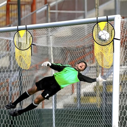 4PCS Soccer Goal Target Nets – High-Visibility Yellow Training Aids for Football Shooting Accuracy, Durable Fiberglass & Oxford Cloth Design, Easy to Attach/Detach