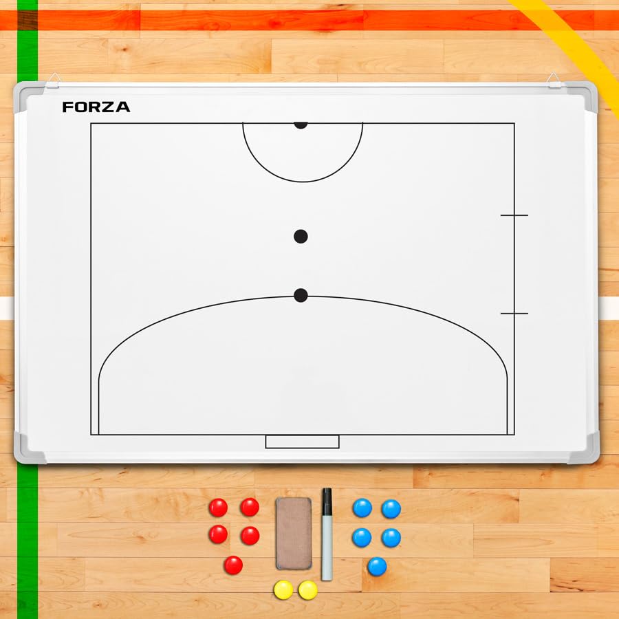 FORZA 35in x 24in Double-Sided Sports Coaching Whiteboard | 13 Sport Options - Dry Erase Board Equipped with Magnetic Markers, Pen & Eraser (Futsal, Without Carry Bag) - size: Without Carry Bag, style: Futsal