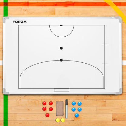 FORZA 35in x 24in Double-Sided Sports Coaching Whiteboard | 13 Sport Options - Dry Erase Board Equipped with Magnetic Markers, Pen & Eraser (Futsal, with Carry Bag) - size: With Carry Bag, style: Futsal