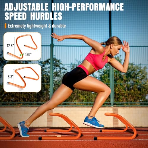 MUROZA Agility Ladder & Soccer Goal Training Set, 20ft Speed Ladder with Cones, Hurdles, Jump Rope & Parachute, Plus 2 Pack Pop Up Kids Soccer Goals with Ball & Cones for Backyard Sports Practice