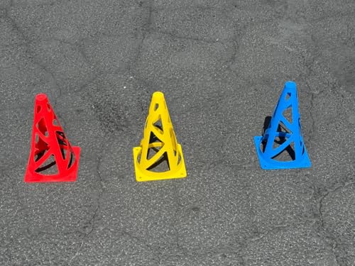 Ronan Sports | Made in USA | Basketball Court Marking Kit | Key, Free Throw & 3 Point Lines | Reusable Cardboard Stencil | (3) 9" Plastic Cones | Basketball is Life Stencil | Paint Options Available