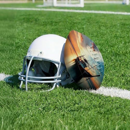 American Football, Official Size 11.9 x 7.3 Inch, Premium Composite Leather High-Grip Ball with Pro-Style Lacing, Unique Prints for Training, Games & Gifts - color: Boat