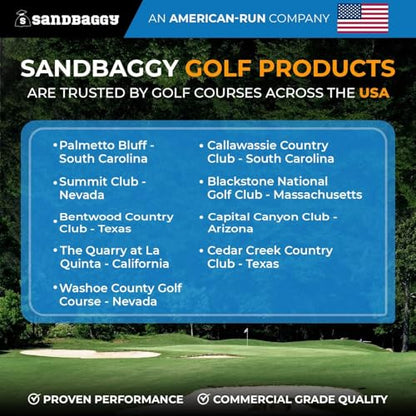 Sandbaggy Plastic Tee Markers for Golf Course (UV Resistant) - Steel Spike - Safety Caps Included - color: Red