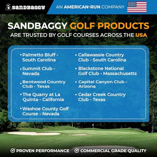 Sandbaggy Plastic Tee Markers for Golf Course (UV Resistant) - Steel Spike - Safety Caps Included - color: Black