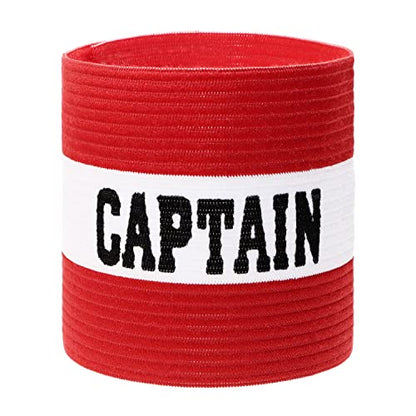ONLYKXY Captain Armbands 9x30CM/3.54x11.81inch Adjustable Leader Armband for Soccer Basketball Volleyball School Team Competition Coach Players Wrist Arm Bands - color: Red+White