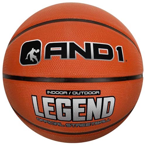 AND1 The Legend Rubber Basketball - 29.5 Official Size Streetball - Sold Deflated (Pump NOT Included), Size 7