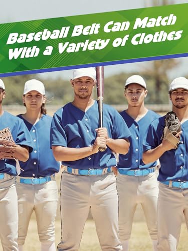 12 Pieces Baseball Belts Bulk Softball Belts Packs Leather Belt Adjustable Softball Belt Stretch Sports - color: Light Blue, size: Youth Size