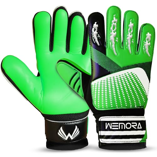 Soccer Goalie Gloves for Kids Youth Junior Boys 4mm Anti Slip Strong Grips Palm Football Goalkeeper Gloves - color: Green, size: Size 2 suitable for 4 to 5 years old