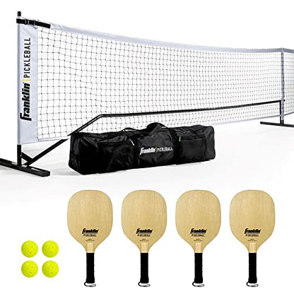 Franklin Sports Portable Outdoor Pickleball Net - Regulation Size 22' Foot Net with Travel Bag - style: Net with Paddles/Balls