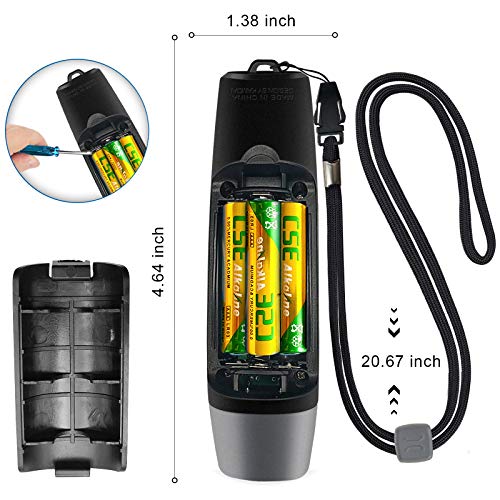 ANIZR Electronic Whistles with Lanyard,Adjustable 3 Tone & 3 High Volume Hand Emergency Whistle Basketball Referee Whistle for Coach,Teacher,Police,Outdoor Camping Boating Hiking(with Battery) - color: black with battery