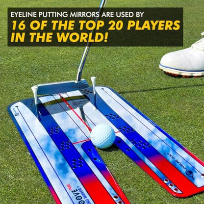 Genuine EyeLine Golf Alignment Putting Mirror - Top Training Aid on The PGA Tour - See Rapid Improvement - Helps Beginner, Junior, and Scratch Golfers - color: Groove PLUS Putting Alignment Mirror - LARGE