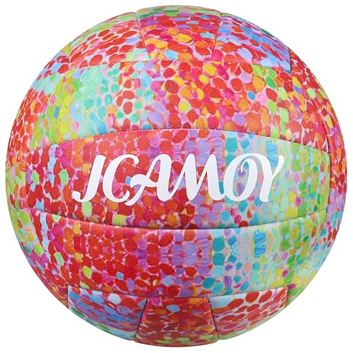 Volleyball Size 5 - Premium PU Leather, Ultra-Durable Soft to The Touch for Youth, Adults, Ideal for Indoor, Outdoor, Beach Sports Training - color: COLORFUL PEBBLES