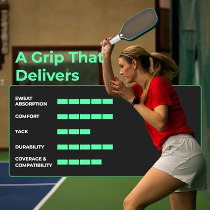 ADV Felttac Pickleball Grip Tape - 3, 6, 12, 30 Pack - Soft, Very Durable, Sweat Absorbing Pickleball Overgrip Tape - Dry & Comfortable Pickleball Paddle Grip Tape - Easy to Use & Easy to Install - color: 12-Pack White