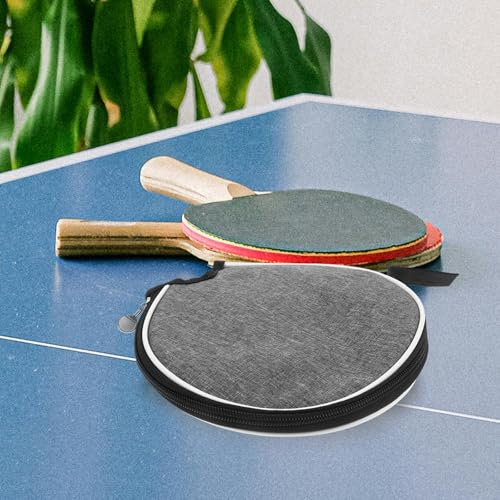 Operitacx Table Tennis Paddle Bag Protective Storage Case Portable Reusable Organizing Fixed Bag for Sports Gray Half-cover Design