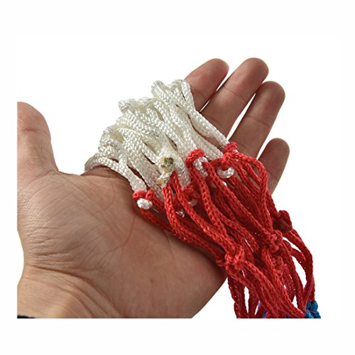 GARASANI 2 Pack Basketball Net Replacement 18 inches Red White and Blue Basketball Net 3mm Thread, 12 Loops