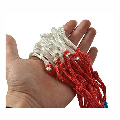 GARASANI 2 Pack Basketball Net Replacement 18 inches Red White and Blue Basketball Net 3mm Thread, 12 Loops
