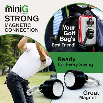 miniG by Grooveit, Golf's #1 Brush, The Dry Scrubber Golf Club Brush, Compact Golf Club Cleaner with Detachable Magnet, Heavy-Duty Nylon Bristles, 3-Year Warranty, Used on All Pro Tours, Veteran Owned
