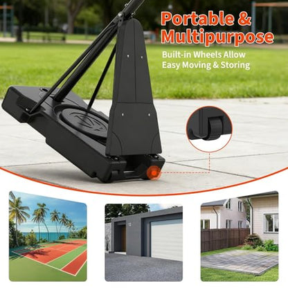 Basketball Hoop Outdoor 33/44/48 Inch Shatterproof PC Backboard, 4.92-10FT Stepless Adjustable Height, Portable Basketball Hoop with Wheels for Backyard, Driveway and Court - size: 44 Inch Backboard