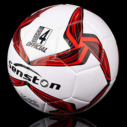 Senston Soccer Ball Size 3 & Size 4 & Size 5 for Kids and Adult Official Match Training Soccer Ball with Pump - color: red, size: size 4