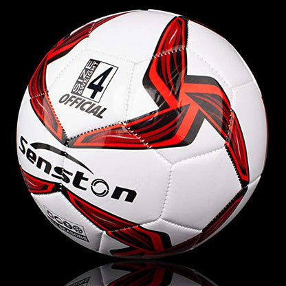 Senston Soccer Ball Size 3 & Size 4 & Size 5 for Kids and Adult Official Match Training Soccer Ball with Pump - color: red, size: size 4