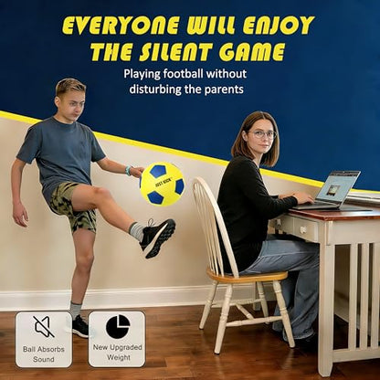 SRG Silent Foam Soccer Ball – Airless Indoor House Ball for Quiet Training, Soft Durable Foam Design, Multi-Use for Dribbling Practice, Gift for Soccer Fans, Sizes 3/5 / 7