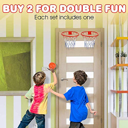 ArtCreativity Mini Over-the-Door Basketball Hoop Game – Easy to Hang, No Assembly Required – Includes 1 Mini Ball & Durable Net Hoop – Indoor Basketball Toy Gift for Kids, Teens & Adults Bedroom Play