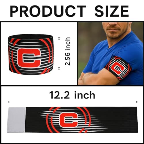 Captain's Armband Soccer Football Captain Armbands for Multi-Sport - Pack of 5 Colour - color: Black