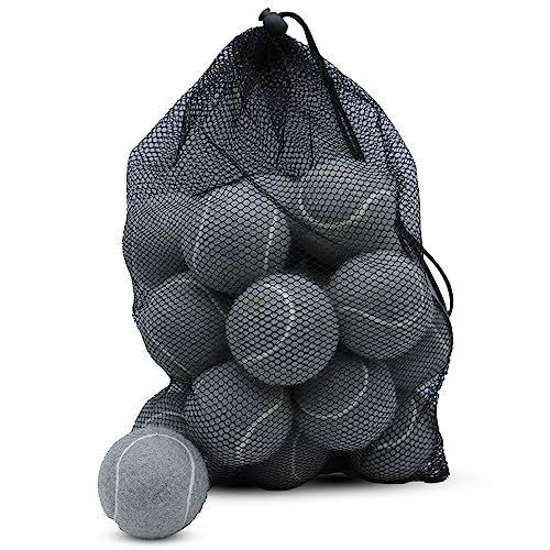 Tennis Balls,8/18/40/90 Pack Training Tennis Balls Practice Balls with Mesh Bag for Easy Transport, Pet Dog Playing Balls, fit for Beginner Training Ball - color: Grey, size: 18 Pack