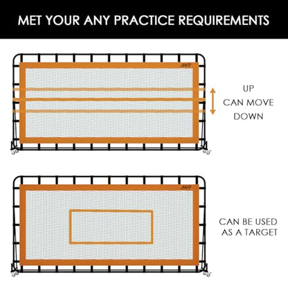 MR Tennis Rebounder 12’x6’, Adjustable Tilt Angle Rebound Net, Multi-Sport Portable Bounce Back Net with Wheels, Rebound Wall for Tennis, Pickleball, Lacrosse, Hockey, Softball & Baseball Training
