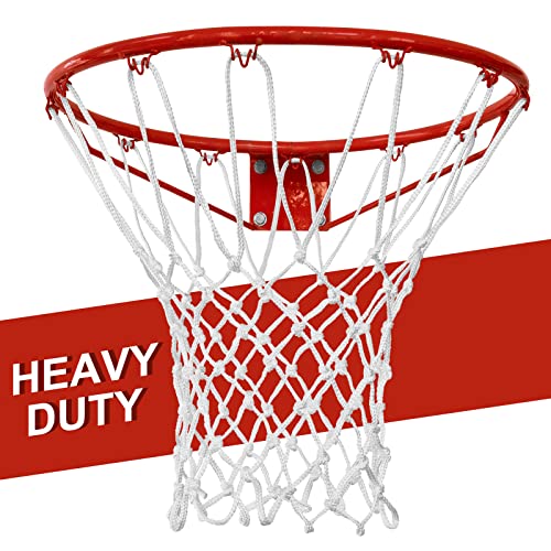 White Basketball Net, 21 Inch Thickened Basketball Hoop Net Replacement, 12 Loop Polyester Rim Net for Indoor Outdoor Hoops, School, Park, Gym and Backyard