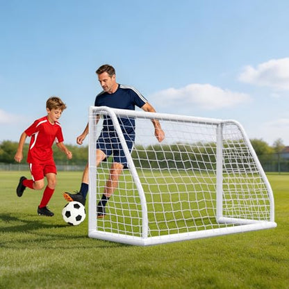 ZENY Portable Soccer Goal for Backyard,12x6 / 10x6.5 / 8x5 / 6x4 ft Kids Adults Soccer Net and Frame for Home Backyard Practice Training Goals, Soccer Training Equipment - style: 6 x 4FT - HPVC