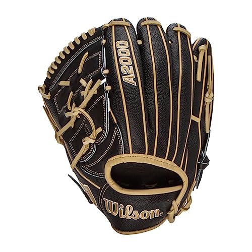 Wilson A2000 Pitcher's Baseball Gloves - color: Black/Blonde, size: 12"