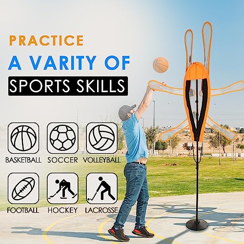 MR Dummy Defender, Height Adjustable Training Mannequin, Portable Defender Practice Dummy for Basketball, Volleyball, Soccer and Football - style: Flexible Hnads