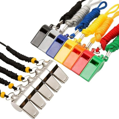 Whistle, Sports Whistles with Lanyard, Loud Crisp Sound Whistle Bulk Ideal for Coaches, Referees, and Officials - color: 8Colors