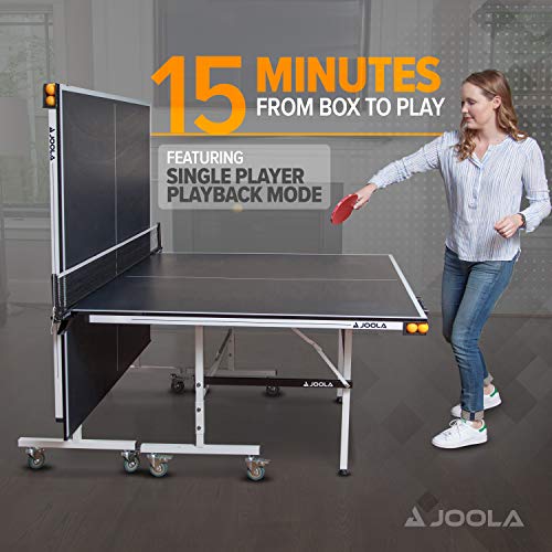 JOOLA Rally TL Professional MDF Indoor Ping Pong Table w/Quick Clamp Table Tennis Net & Post Set - 10 Minute Easy Assembly - Corner Ball Holders - Tournament Quality - Includes Playback Mode - size: 15mm