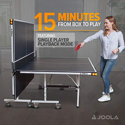 JOOLA Rally TL Professional MDF Indoor Ping Pong Table w/Quick Clamp Table Tennis Net & Post Set - 10 Minute Easy Assembly - Corner Ball Holders - Tournament Quality - Includes Playback Mode - size: 15mm