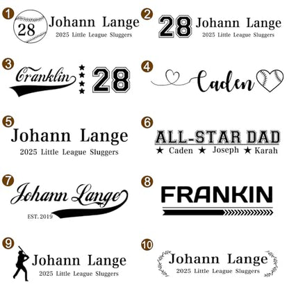 Personalized Mini Bat Custom Baseball Bats 18” Customized Wood Baseball Bat Engraved with Name Text Number for Tee Ball Training Games Little League Softball Team Coach Gift