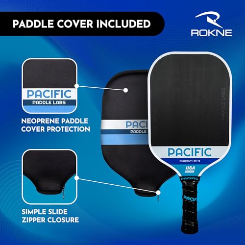 Carbon Fiber Pickleball Paddles | USAPA Approved Pickleball Paddles | Pro Grit Texture, Max Spin & Comfort | Pickle Ball Paddles Include Paddle Cover | 13MM & 16MM - color: CURRENT LTE 16.5" x 7.5" x 16mm