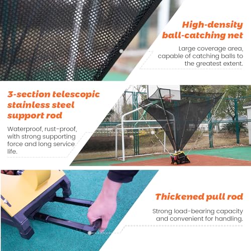 Automatic Basketball Shooting Machine, Dual - Power Rechargeable/Plug - in Shooting Trainer, 2-in-1 Electric Basketball Rebounder Machine