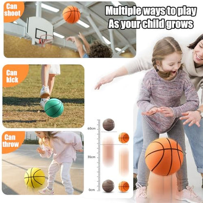 Sprstar Silent Basketball Size 7 (29.5") - 2026 New Upgrade Foam Basketball Arcade Game Indoor | Ball for Quiet Dribbling and Indoor Training,Pro PU Foam Ball – Higher Bounce