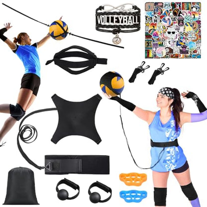 Solo Volleyball Trainer: All-in-One Volleyball Training Equipment with Rebounder for Serving, Spiking & Setting Practice Serve Trainer & Practice Gift for Beginners to Pros - style: VET01