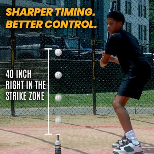 Pop-Up Baseball Trainer for Hitting Practice, Pro Hitting Training Equipment with Ball Launcher Action, Skill Development Tool for Timing & Contact