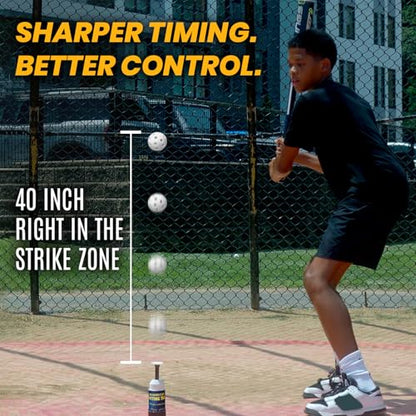 Pop-Up Baseball Trainer for Hitting Practice, Pro Hitting Training Equipment with Ball Launcher Action, Skill Development Tool for Timing & Contact