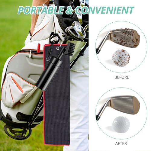 Golf Club Brush Cleaning Kit, Golf Towel, Golf Club Accessories