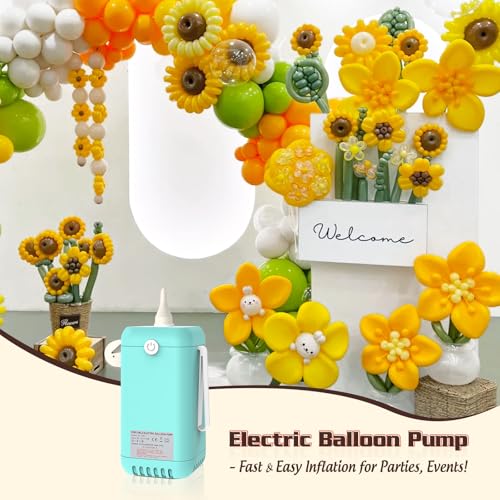 Balloon Pump Electric Air Pumps for Long Balloons, 2-in-1 Electric Air Balloon Pump, Balloon Inflator for 260q,Foil, Latex Balloons and Sport Balls, Lake Blue