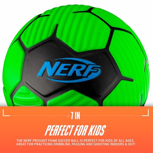 NERF Kids Foam Mini Soccer Ball - Proshot Youth Soft Mini Foam Soccer Ball - 7" Inch NERF Indoor + Outdoor for Kids