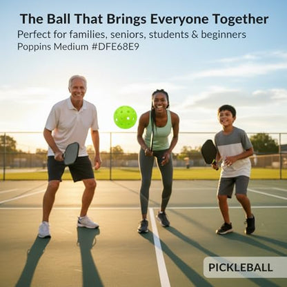 Outdoor Pickleball Balls 40 Holes 74mm, One-Piece Molded Professional Pickleballs